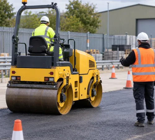 Road roller training for safe operation on construction sites