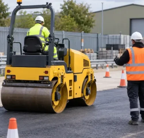Practical road roller training for controlled surface compaction